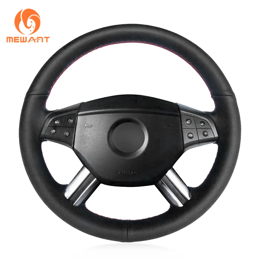 

Durable Black Leather Personalize Custom Hand Sewing Steering Wheel Cover For Mercedes-Benz GL-Class X164 M-Class 2006 2007 2008