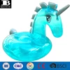 heavy duty vinyl transparent sky blue inflatable unicorn pool float durable plastic crystal animal water lounger swimming toys