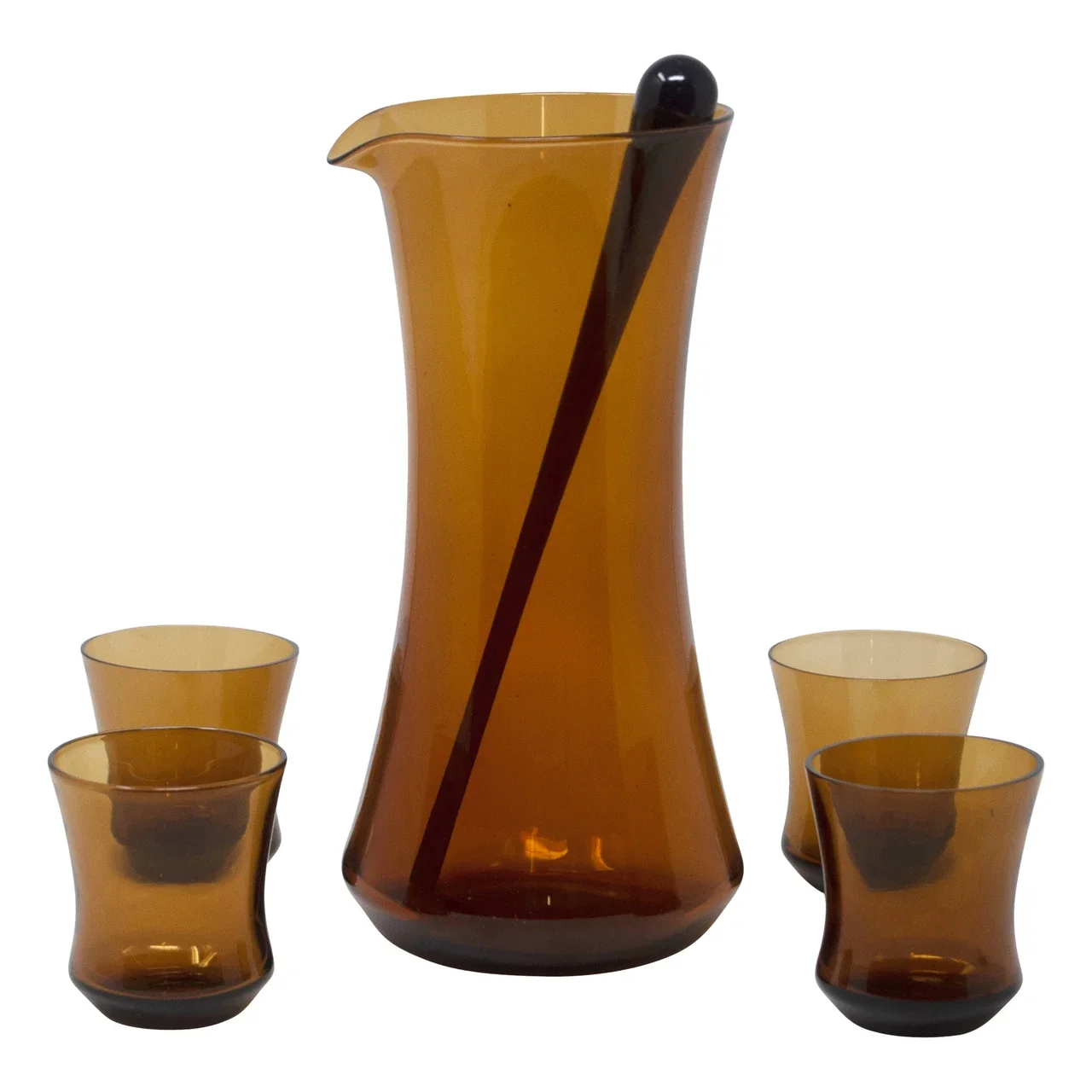 

OEM Decorative Heat Resistant Pyrex Borosilicate Brown Amber Drinking Glass Cocktail Pitcher Set, Customized color