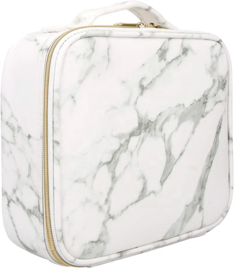 

Marble Makeup Bag Large Makeup Organizer Bag Travel Case Portable Cosmetic Storage Bag with Adjustable Dividers, Customized color