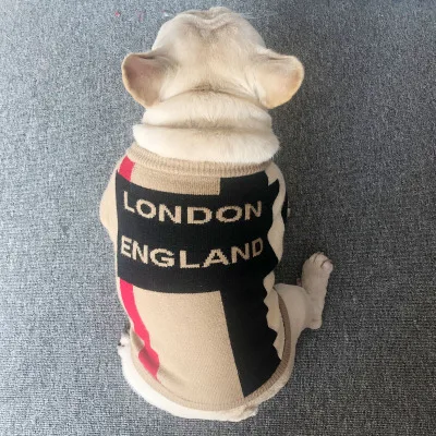 

Luxury popular logo British teddy dog costume pet clothes dog sweater