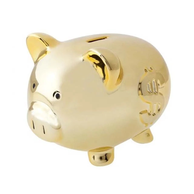 gold piggy bank