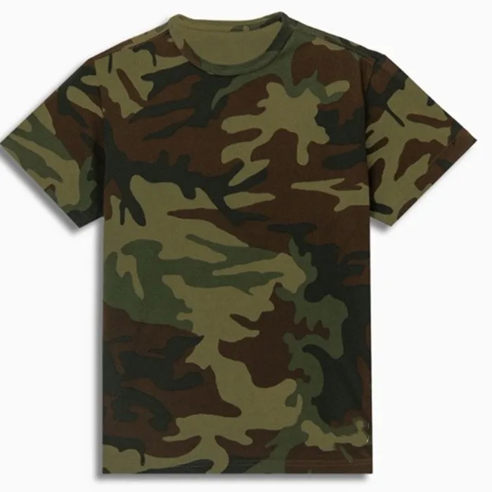 

Wholesale 100% Cotton T shirt Camouflage Woodland Camo T shirt overseas t shirts