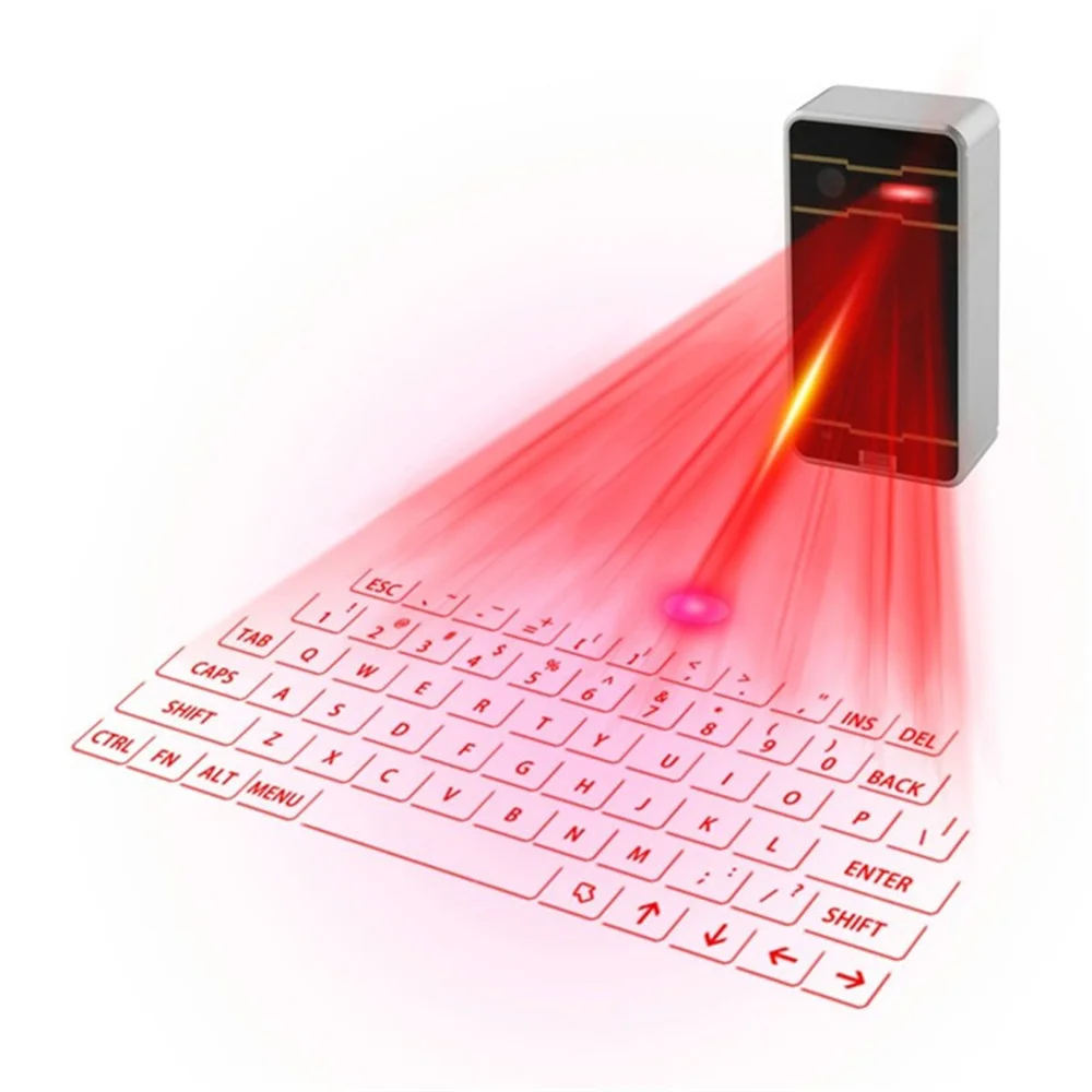 

Wireless Virtual Laser Keyboard Mini BT Teclado laser Projection keyboard Voice broadcast mouse function Teclado do laser F1, Multicolor