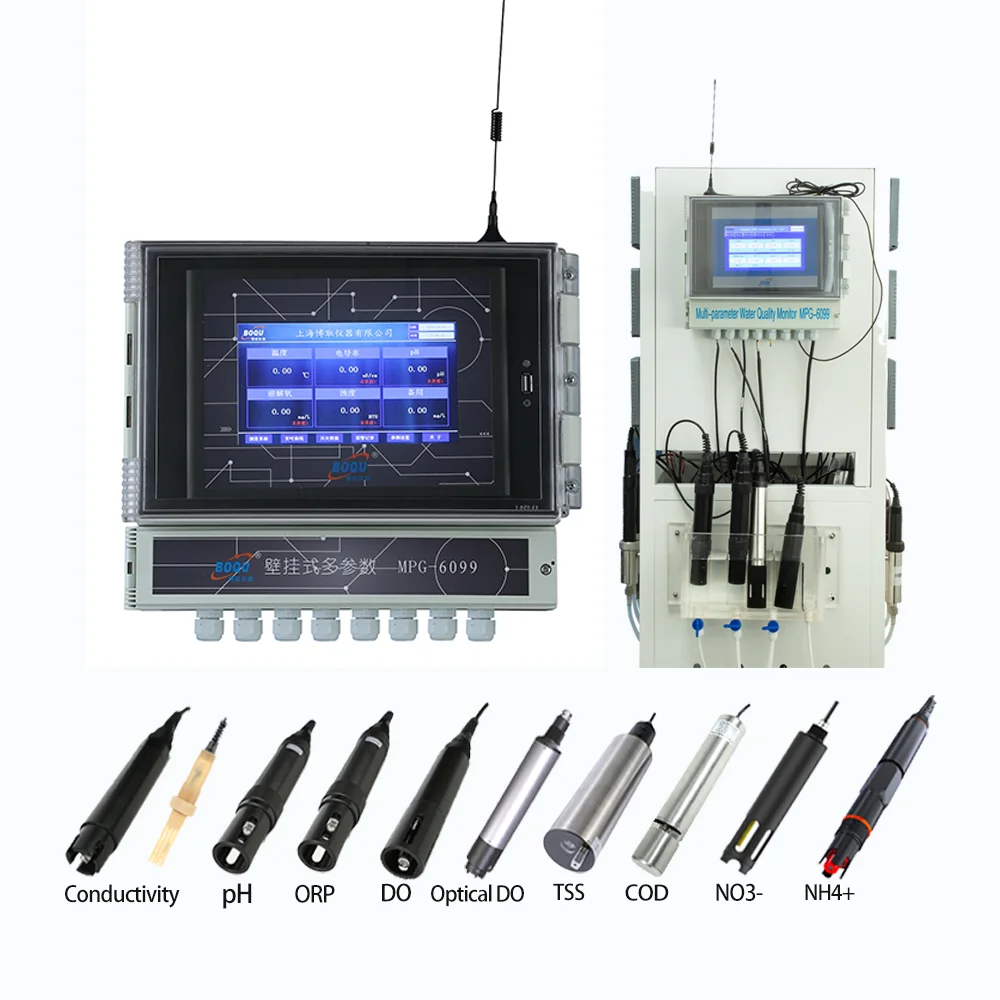 

MPG-6099 RAS system ph ec do nh4+ fluoride analyzer controller water multi-parameter multi parameter monitor for shrimp farm