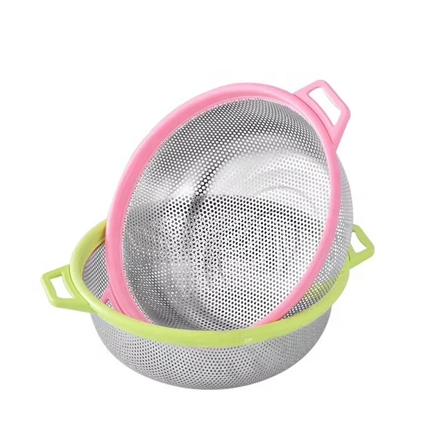 

New Colander Strainers Stainless Steel Washing Rice Sieve Colanders Degree Rotational Strainer, Customized color