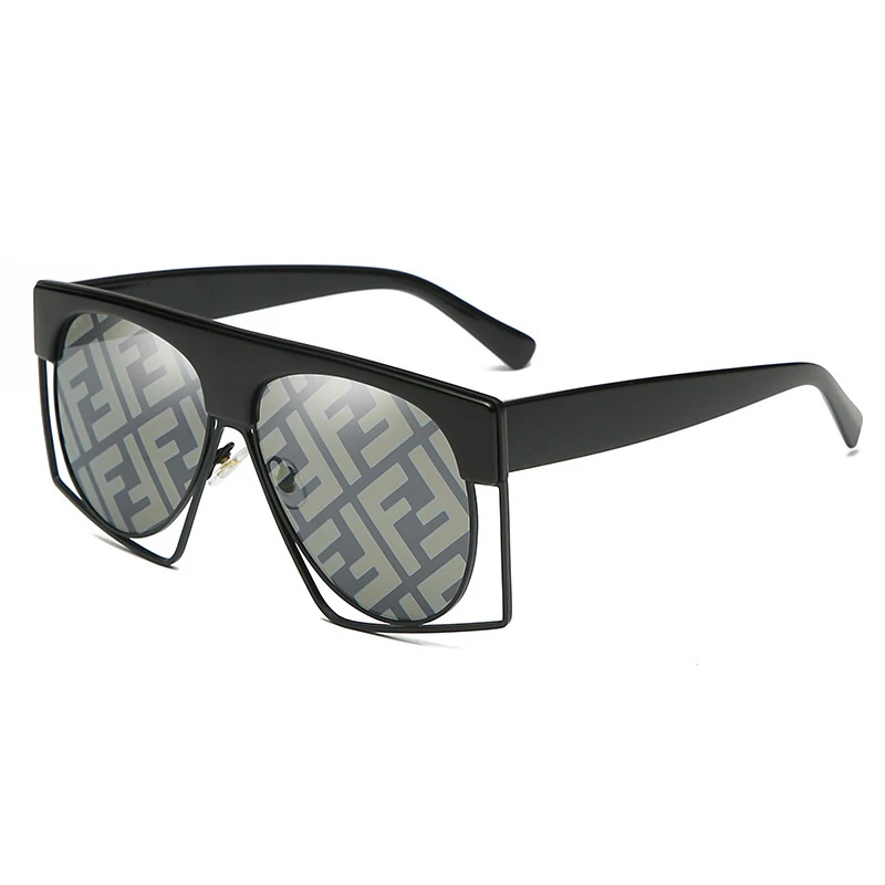 

Square fashion Latest big frame fashion glasses women 2021 Oversized Womens sunglasses Mirror