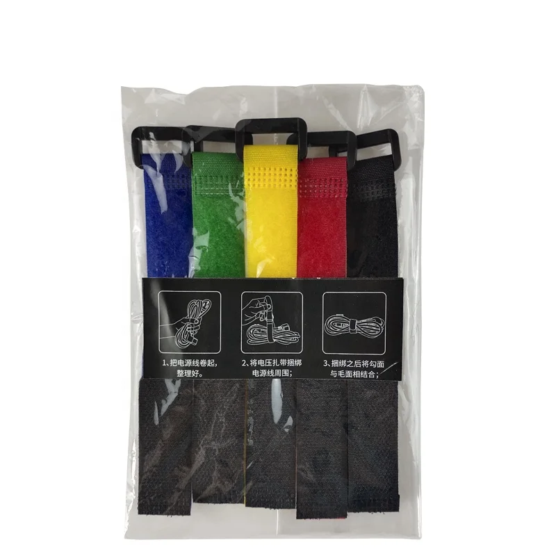 

China Manufacturer Eco-Friendly Colored Self Adhesive Hook and Loop with Plastic Buckle