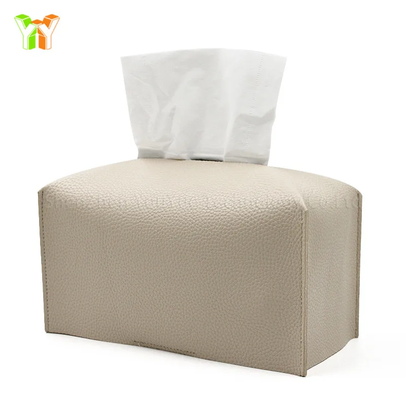 

Ready Stock Rectangular Tissue Box Cover Holder Modern Decorative Leather Tissues Dispenser Case for Bathroom, Customized