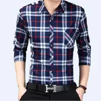 

2019 autumn casual shirts for men long sleeve business dress shirts men check shirts for men