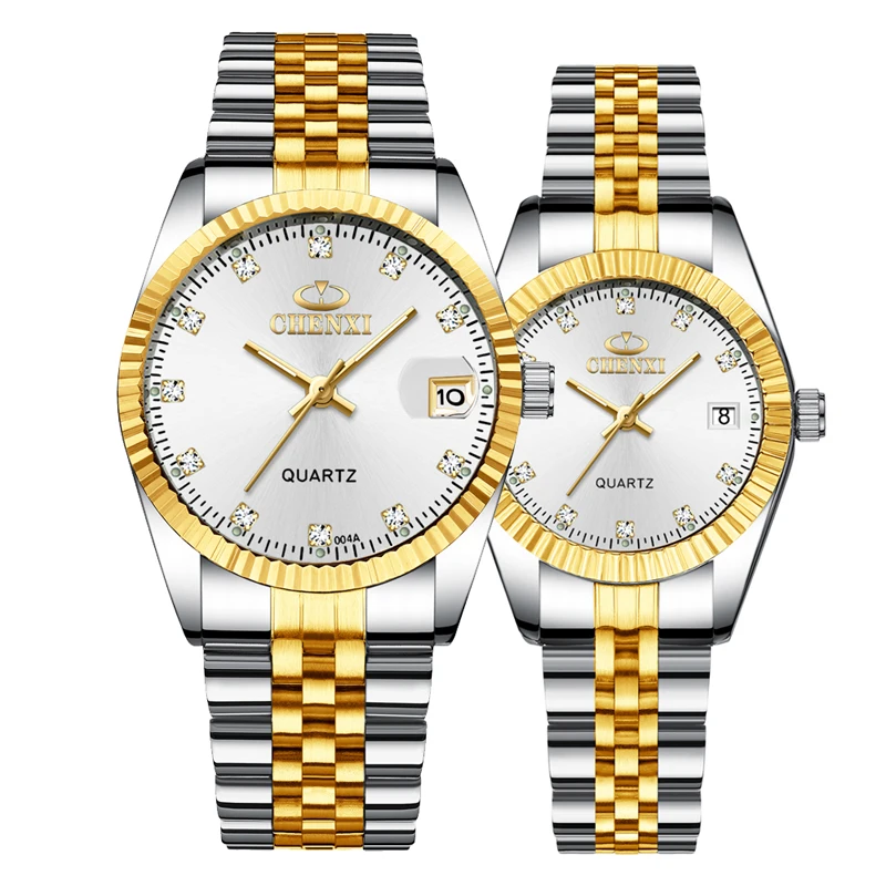 

2019 CHENXI Hot Calendar Pair Watches Fashion HIgh quality Stainless Steel Quartz Wristwatch 004A, 3-colors