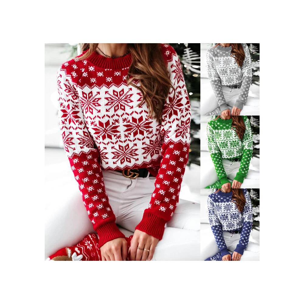 

PSHD2003 Factory Supply In-Stock Snowflake Pattern Custom Sweater Women Sweater, As show