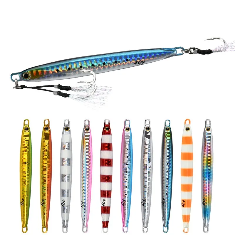 

ALLBLUE 20g 30g SLOWER LONG saltwater long casting metal vertical fishing jig, 10 colors