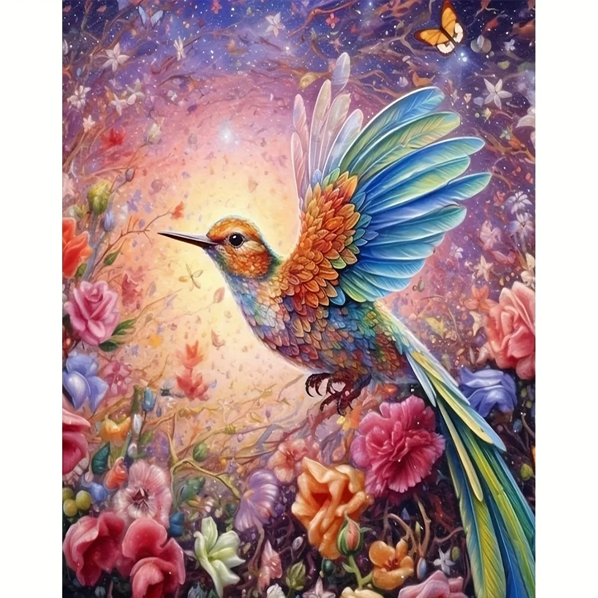 CHENISTORY 5D Diamond Painting Bird Kit Flower Full Round Embroidery Mosaic Handwork Cross Stitch Home Decor Gift