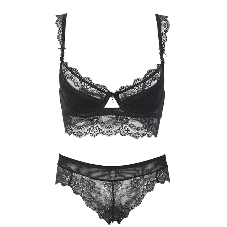 

Sexy Lingerie Lace Padded Bra 5 Breasted Push Up Women Bra Sets A B C D Cup