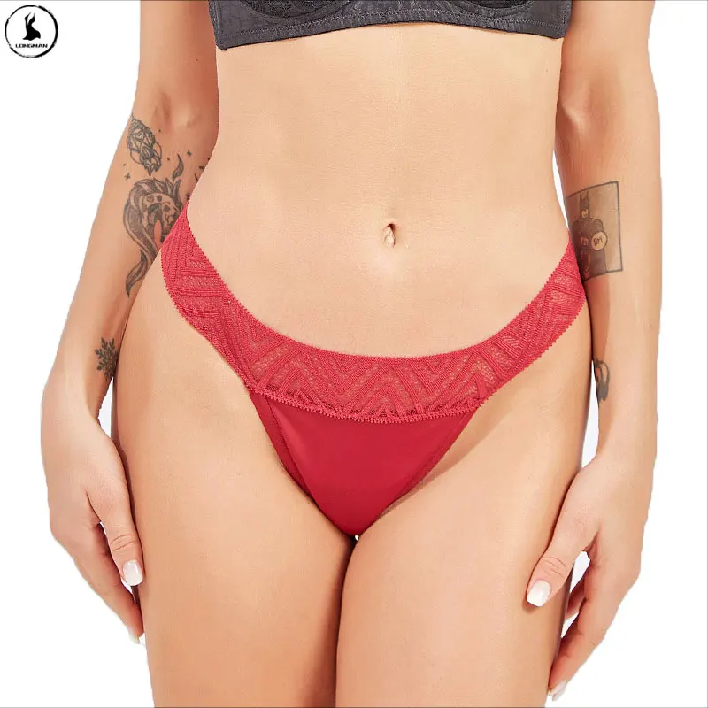 

Teen girl plus size cotton high cut cycle underwear thong pants undies 4 layers of leakage lace menstrual period panties