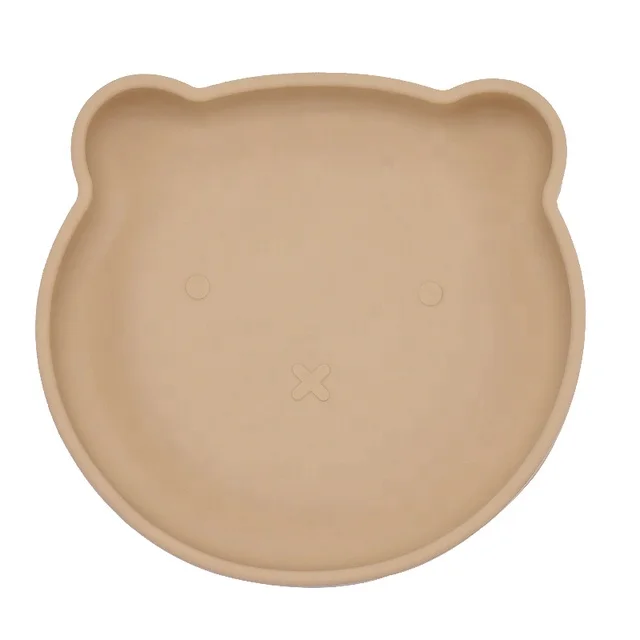

Factory Customized Logo 100% Food Grade Silicone Non Slip Suction Dinnerware Baby Bear Dinner Plates For Toddlers, Picture