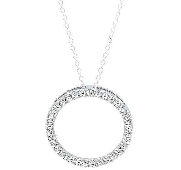 

Hoop White Diamond High End Pendant Round Necklace for Women