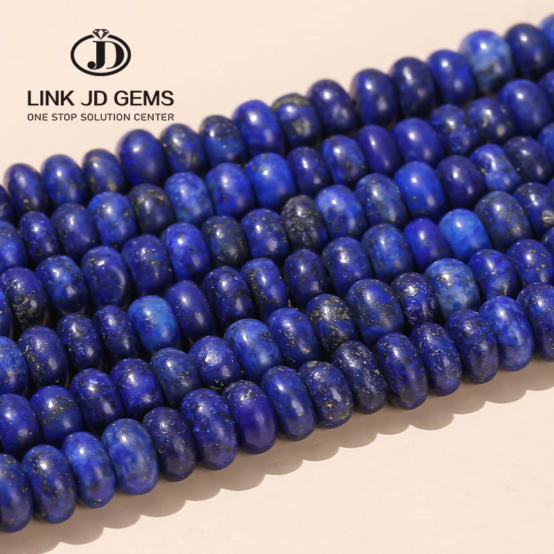 

JD Wholesale Finished Gemstone Beads 8*4-5mm Dyed Color Lapis Lazuli Abacus Smooth Loose Spacer Beads For Jewelry Making