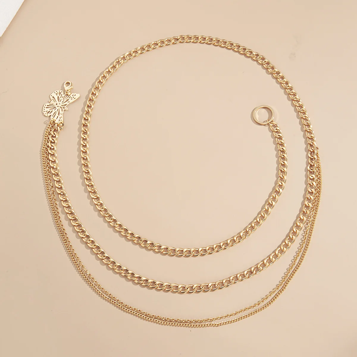 

WC-078 Bowknot Tassel Geometric Waist Chain Simple Fashion Accessories Body Chain Ladies Dress Butterfly Waist Chain Belt, As show picture