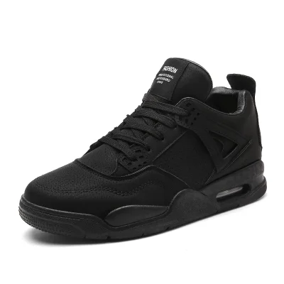 

New Men's Sports Casual Shoes Antique Sneakers Breathable Wear-Resistant Running Comfortable Shoes, Black/grey