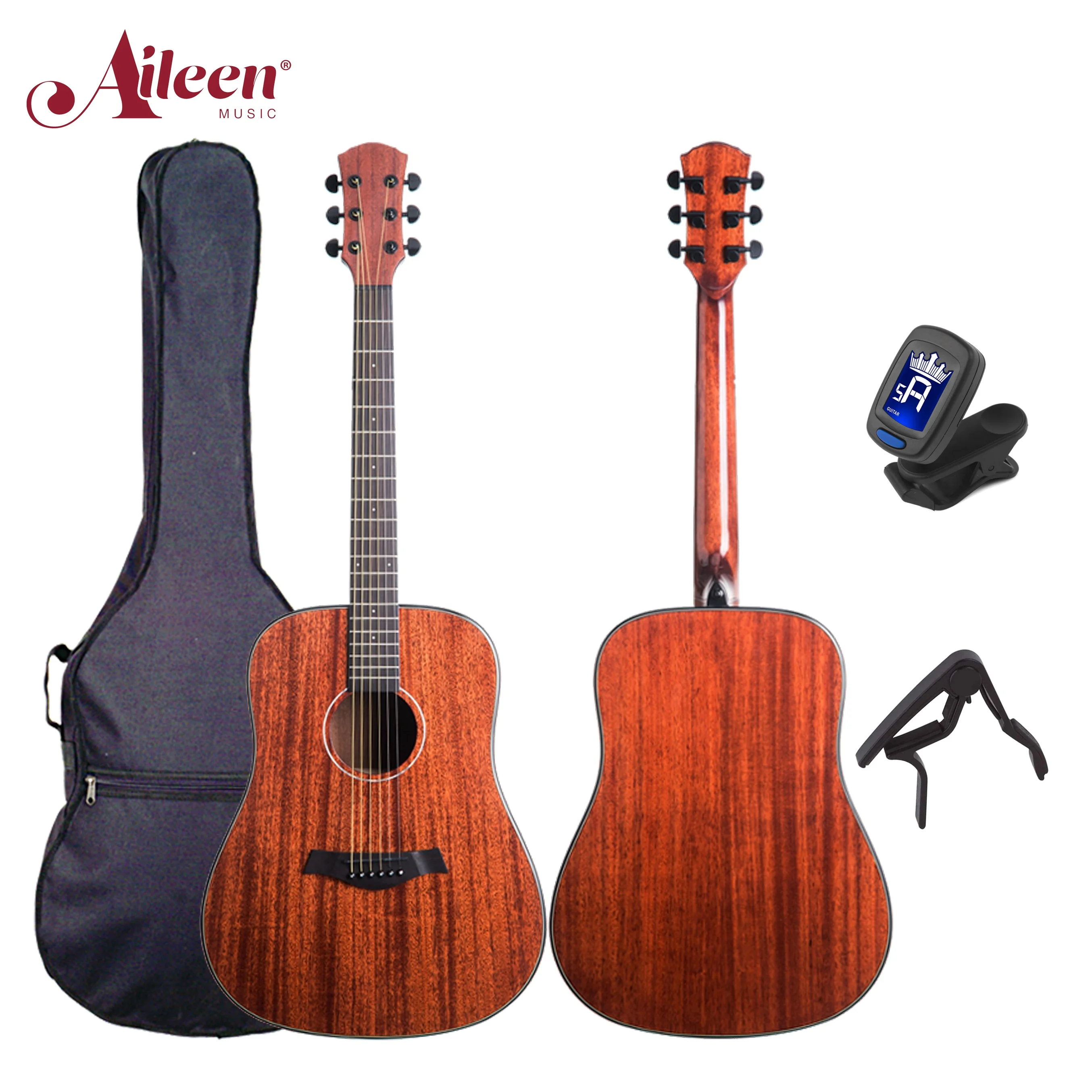 

AileenMusic hand-rubbed varnish antique style Mahogany solid wood acoustic guitar kit (AFM448)