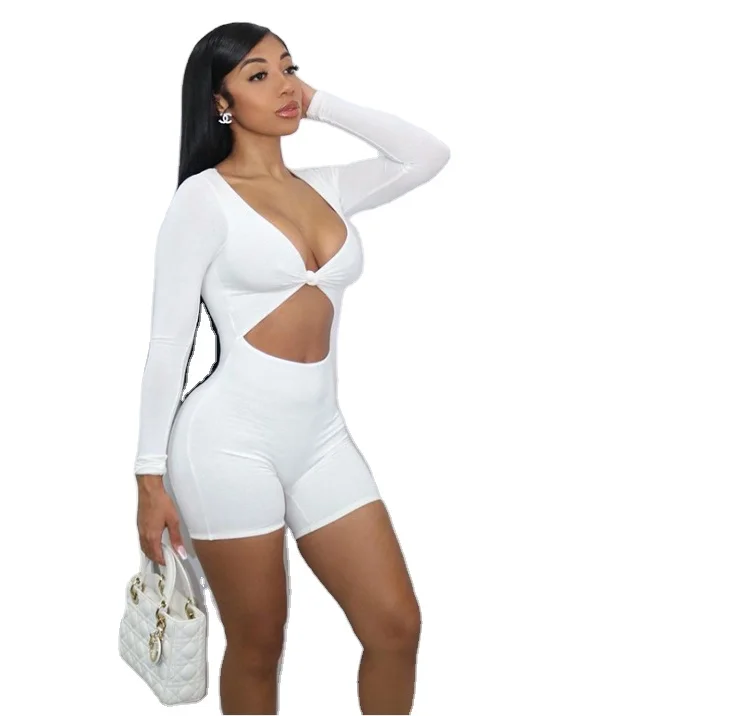 

European And American Style 2021 Summer Women's Wear New Sexy Low Cut High Waist Buttock Tight Casual Sports Jumpsuit