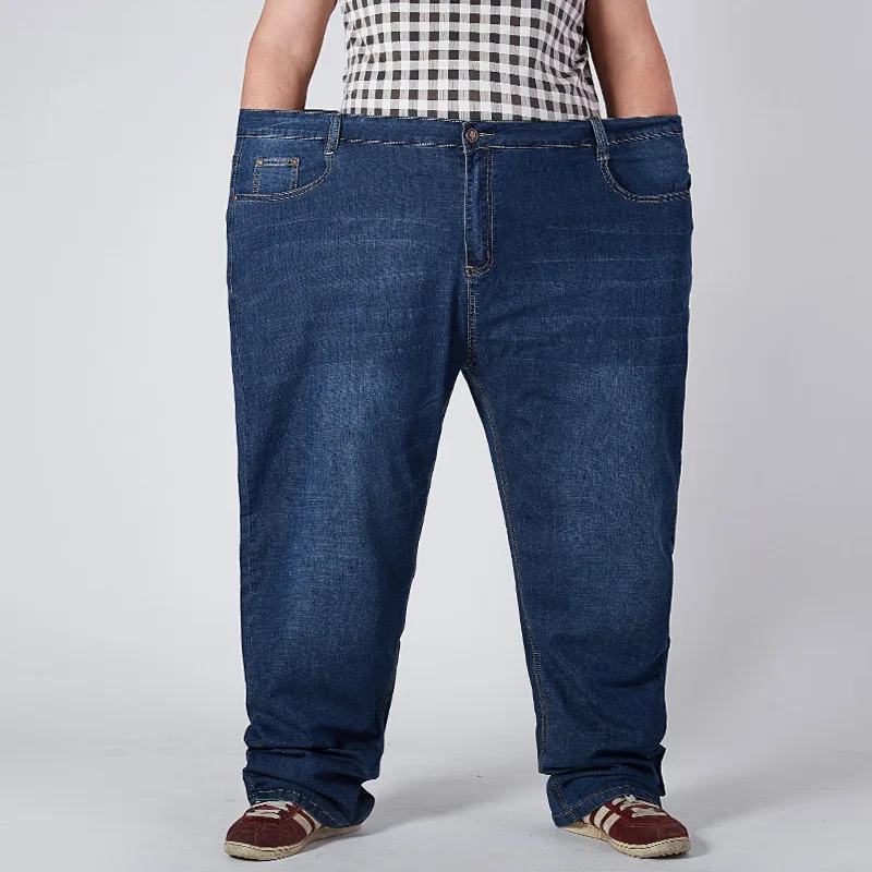 

Men's Plus Size Jeans High Waist Stretch Plus Size Loose Straight Denim Jeans, Picture