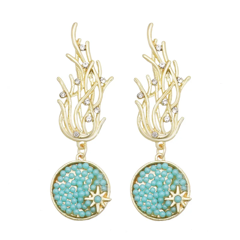 

2021 New Trend Designs Lapis Jade Opal Freshwater Pearl Round Charm Earrings Handmade semi-precious stone beads Earrings, Green,pink,colorful