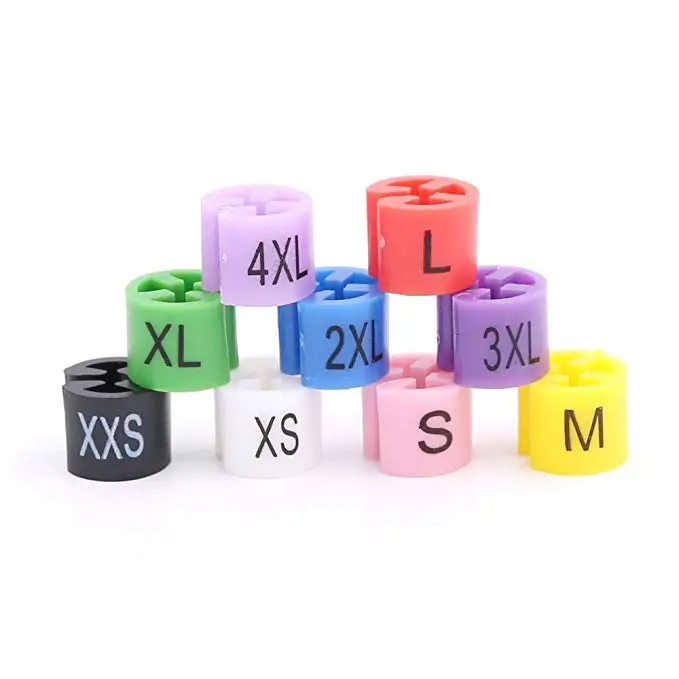

Xxs - 4xl Clothes Hanger Size Color Coding Garment Size Markers Assortment Kit - 9 Size - With Storage Box, Customizable