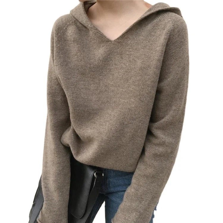 

Wholesale long sleeve pullover hoodie cos sweater korean style plain sweater for women