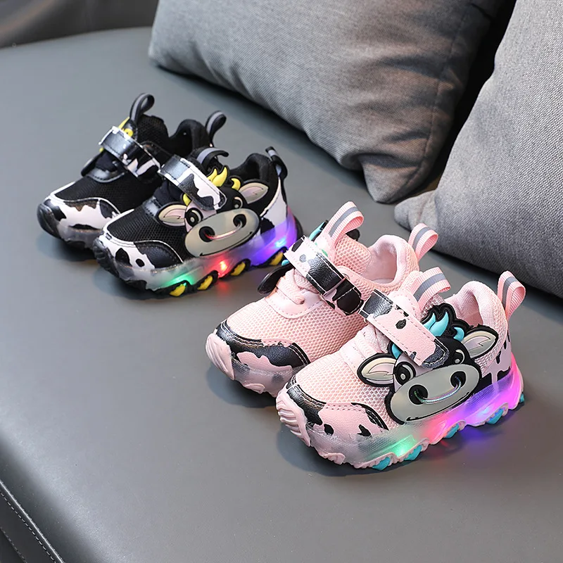 

Wholesale Boys Girls Cartoon Casual Sport Shoes Fashion Children Sneakers Luxury Lighting Kids Led Shoes, As shown