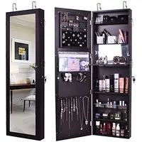 

Wall Mounted Jewelry Storage Back Door Mirror Cabinet Lockable Full Screen Mirror Organizer