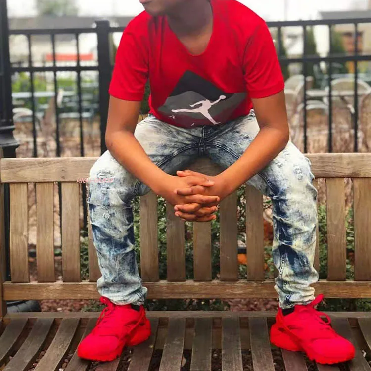 

Wholesale stretch elastic trousers boy's ripped jeans distressed kids jeans, Customers' requested