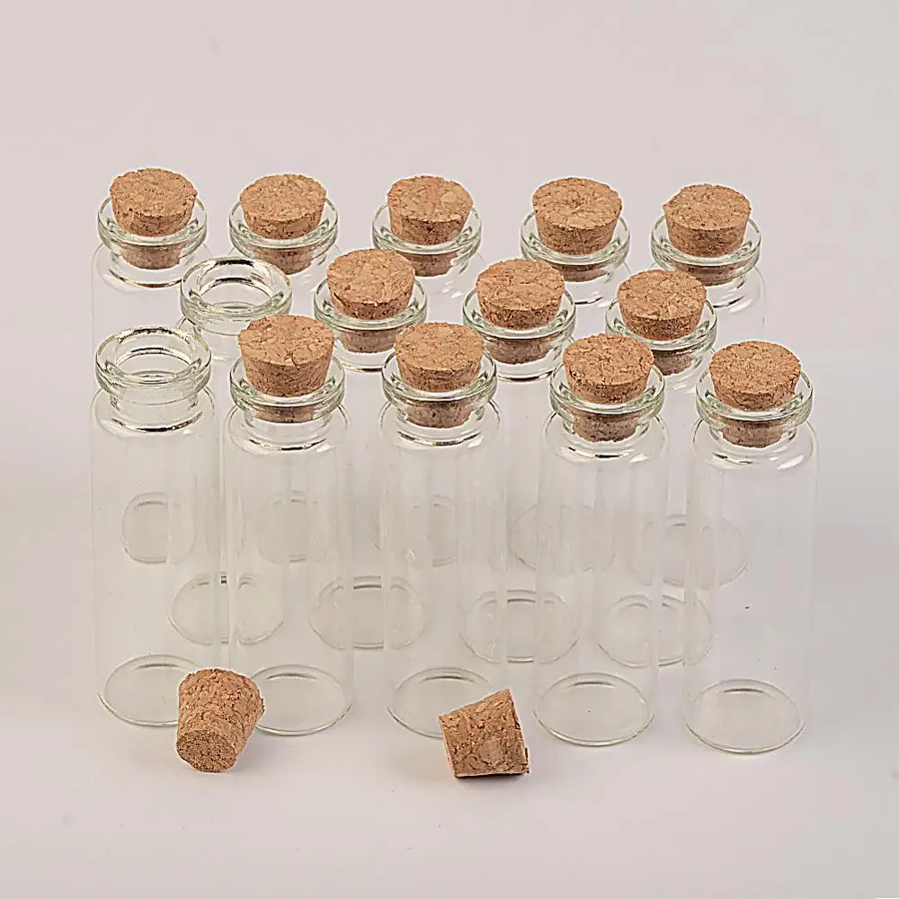 
22x70mm 18ml Small Glass Crafts Bottles With Corks Mini Perfumes Bottles Tiny Vials Jars Containers Borate glass Jars 
