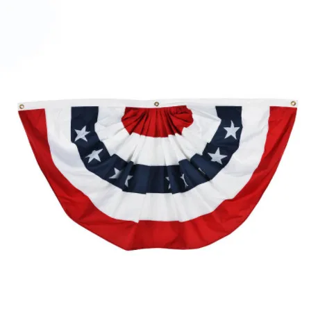 

Patriotic Party Decoration Polyester Pongee 4th of July Flag Bunting National Independence Day Banner