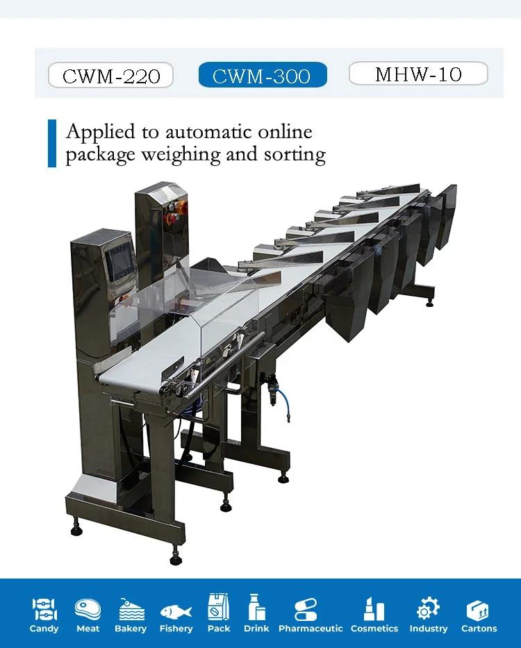 Checkweigher Conveyor Fruit Weight Sorting Machine for Checking Chicken Wing and Meat Potato Machine (10g~3000g)