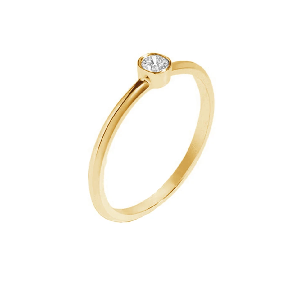 

wholesale women jewelry 925 sterling silver 14K gold plated cubic zircon engagement ring for women