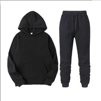 

Custom Blank Men's Pullover Casual Gym Sports Tracksuit Sweatshirt Fleece Linner Hoodies Winter 2 Pieces Sets