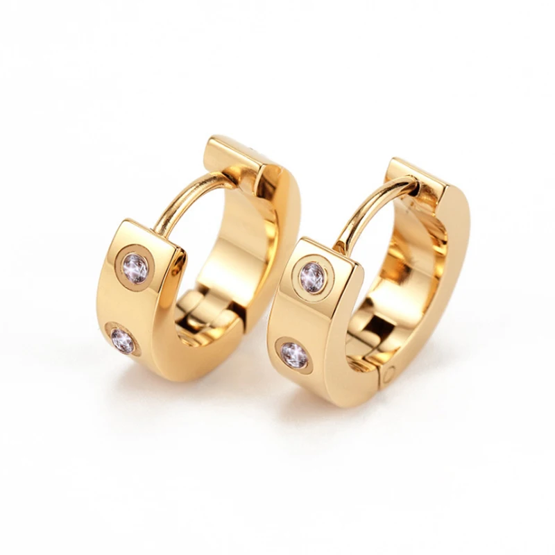 

Love Earrings women's Ear-Cuff Earring Crystal Rose Gold stud Stainless steel Fashion Jewelry without box