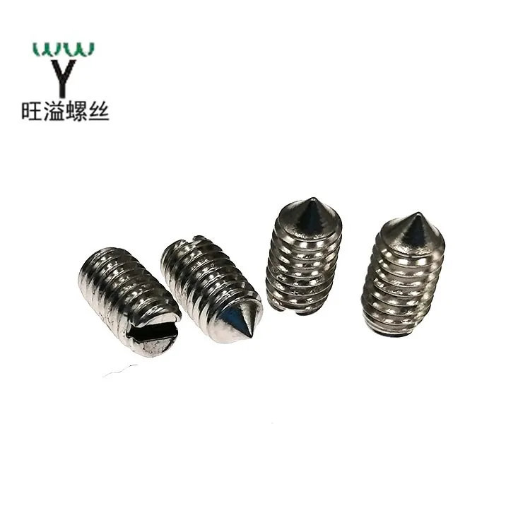 
High quality Stainless steel Set screws, slotted Taper end set screws, CNS4477Non-standard customized set screws with cone point 