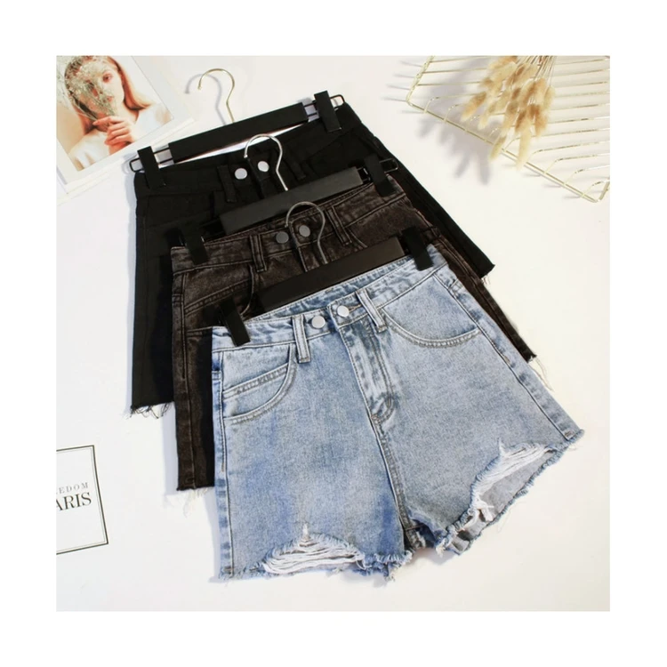 

Fashion Women Ladies Ripped Fringed Hem Jeans Stretch Skinny Short Mini Pants