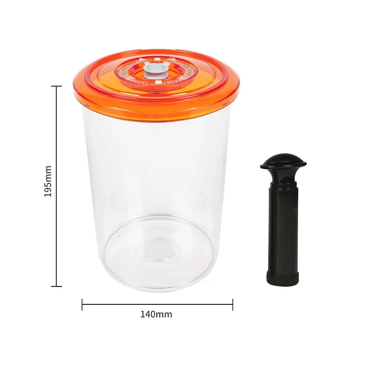 

BCR-1.9 BPA Free Food Grade Large Round Plastic Airtight Vacuum Container Canister