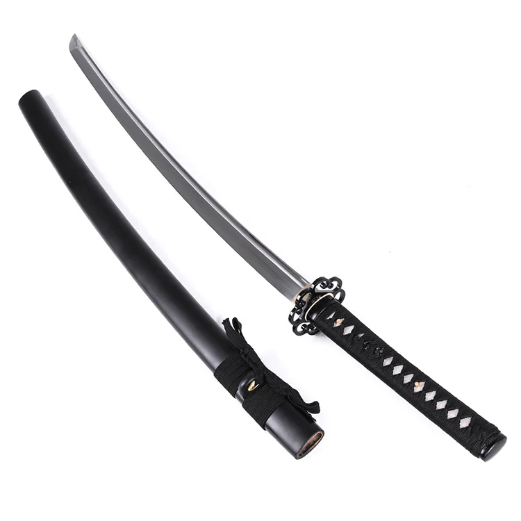 

Handmade 1060 high carbon steel blade real katana japanese samurai sword sale, Black