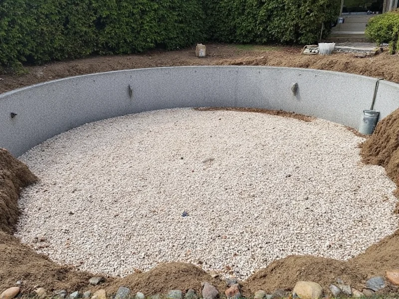 Properly compacted gravel base for DIY pool foundation