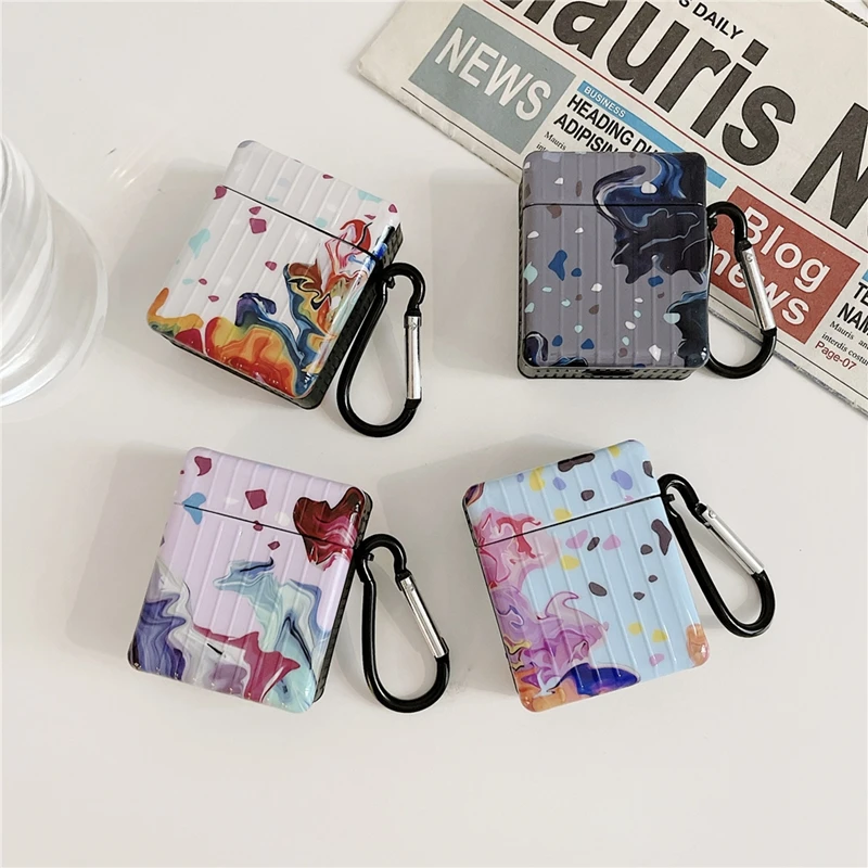 

2021 New Arrival Oil Painting colorful headphone case for airpods 1/2/3/ pro