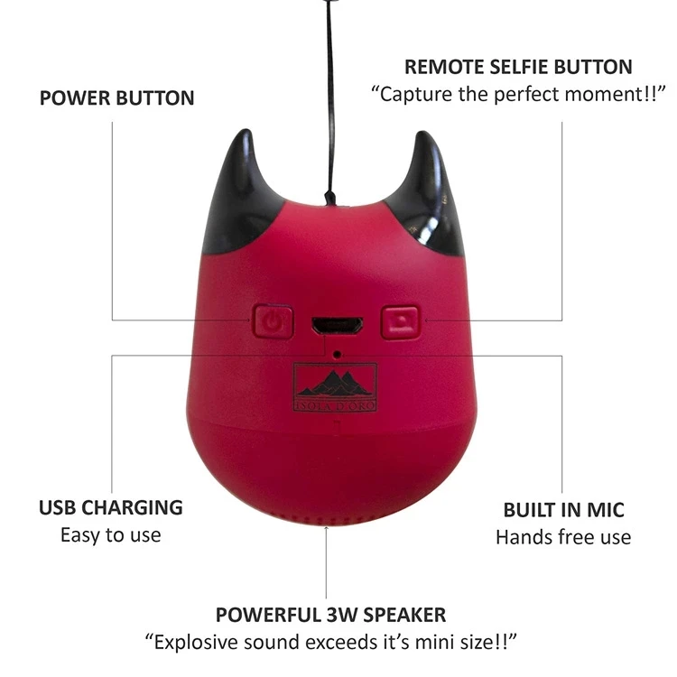 Little Devil Wireless Speaker Mini Portable EMO Speaker Soundbar Super Bass Boombox Sound - ANKUX.COM