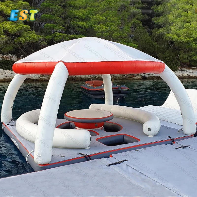 

Hot Sale Inflatable Motor Boat Jet Ski Pontoon Inflatable Floating Dock Inflatable Dock, Grey, white, teak brown/black,