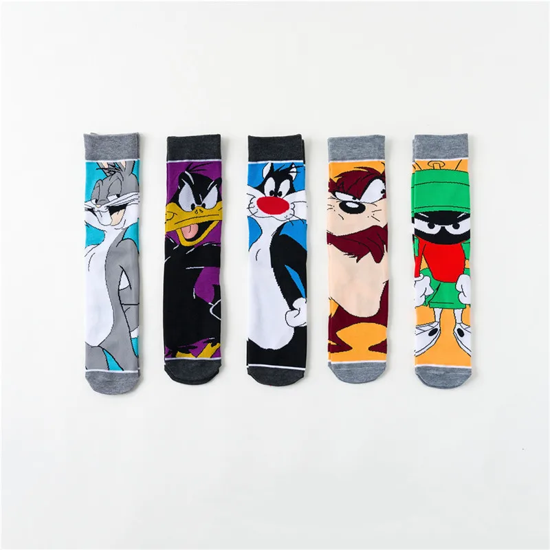 

WIIPU Cartoon rabbit socks casual creative soft comfortable novelty socks men and women breathable cotton hip-hop socks