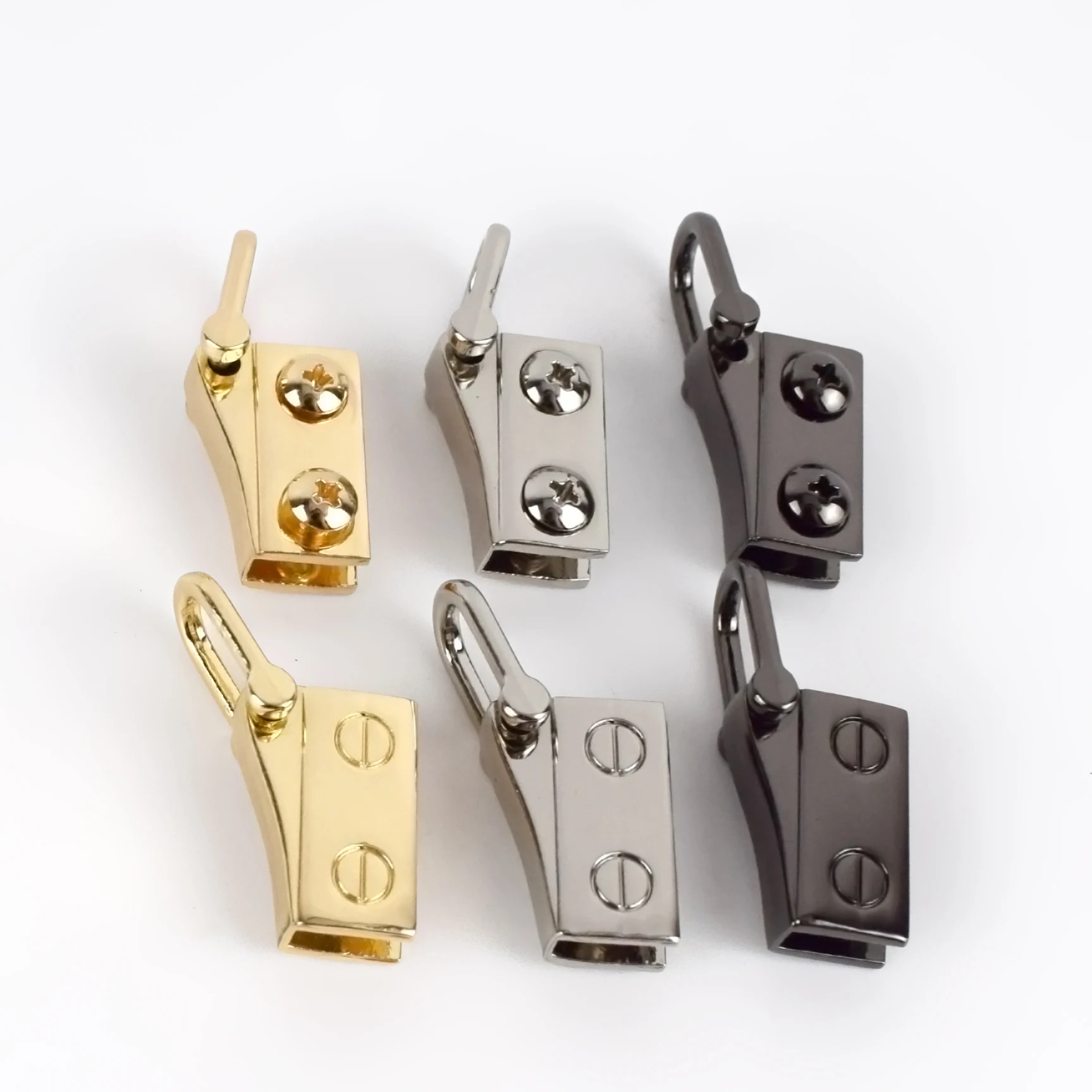 

Meetee F1-25 20mm Bag Hardware Accessories Leather Bags Buckle Clip Alloy Side Hanging Connector with Rivet for Handbag, Silver gold gun black bronze